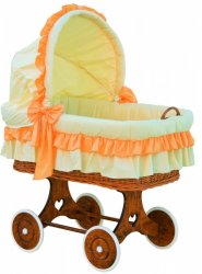 Proutěný koš na miminko s boudičkou Martin - oranžová