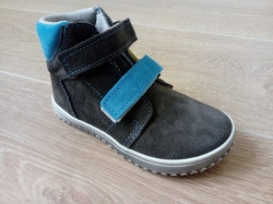 JONAP B4 zimní barefoot boty - velikost 26-30 ŠEDÁ/TYRKYS