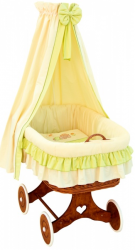 Proutěný košík pro miminko s nebesy Martin - zelená