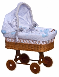 Proutěný košík na miminko s boudičkou Scarlett Gusto - modrá