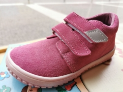 Jonap B BAREFOOT celoroční boty na suchý zip barva růžová