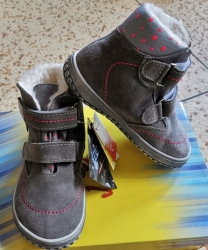 JONAP B5 zimní barefoot obuv ŠEDÁ TEČKA