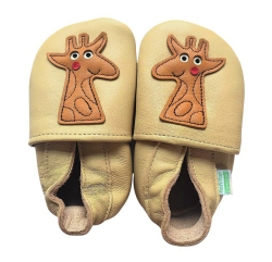 NEW kožené capáčky, Hopi Hop béžové žirafka